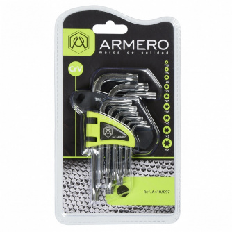 Купить Набор ключей ARMERO короткие TORX Cr-V (9 шт)      A410/097 фото №2